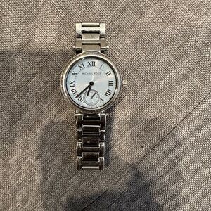 Michael Kors, Beautiful Silver Roman Numeral Watch, Like New, Gently Used